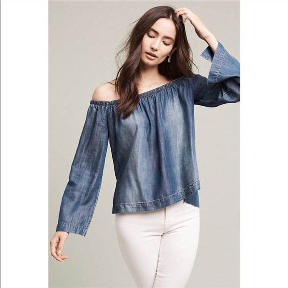 cloth & stone Tops - Cloth & Stone | off the shoulder chambray top